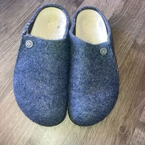 Birkenstock zermatt shearling Wool 38 Slippers shoes Navy Blue L7 M5